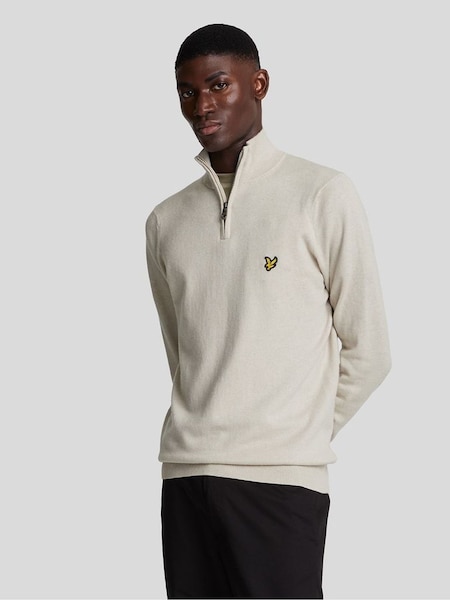 Lyle & Scott Natural Cotton Merino Quarter Zip Jumper (821464) | €61
