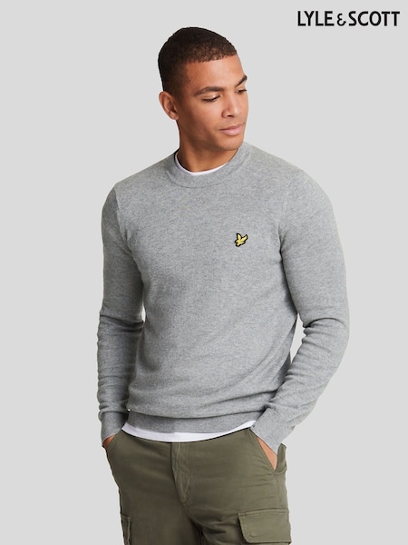 Cinza - Lyle & Scott Cotton Merino Crew Neck Jumper (821584) | R$ 690