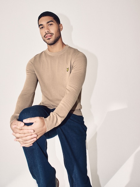 Lyle & Scott Natural Cotton Merino Crew Neck Jumper (821620) | €53