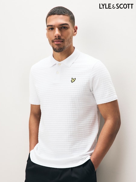 Valkoinen - Lyle & Scott Micro Argyle Polo Shirt (821805) | €102