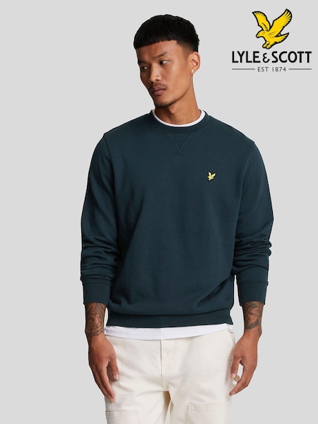 Lyle & Scott Navy Blue Tartan Heritage Graphic 100% Cotton Sweatshirt (821878) | AED218