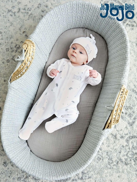 Jojo Maman Bébé Born In 2023 Embroidered Sleepsuit (8220N5) | 34 €
