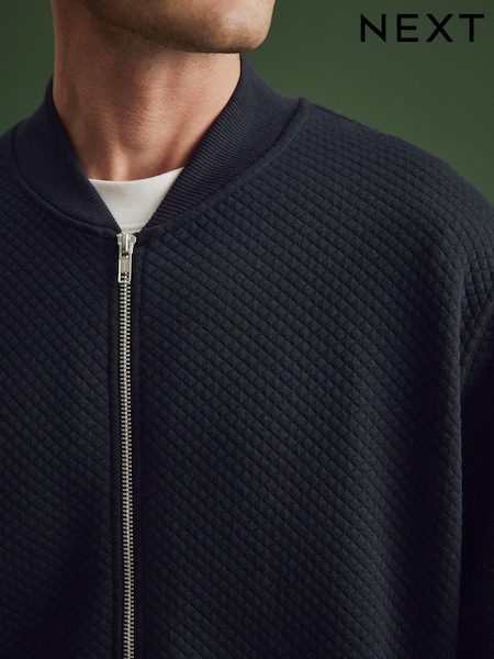 Navy Blue Texture Bomber Jacket (822415) | €16