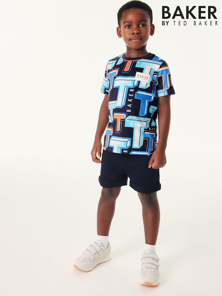 Marineblau - Baker by Ted Baker T-Shirt mit Grafik 100% Baumwolle (822468) | 12 € - 17 €