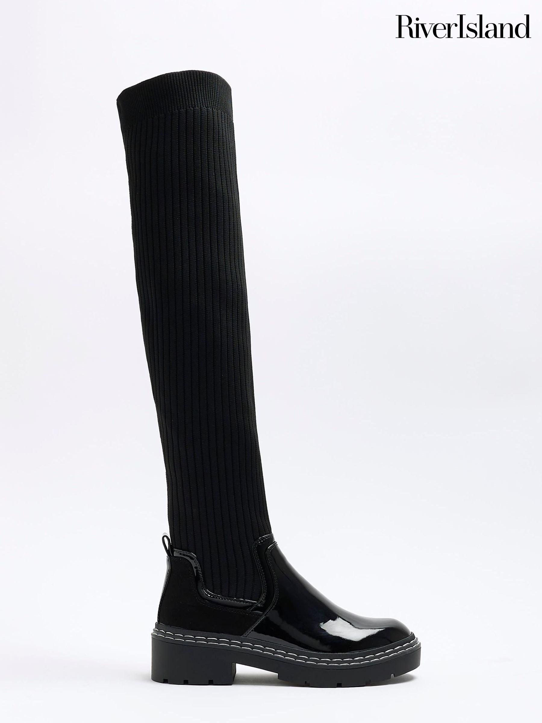 River island knee length boots hot sale