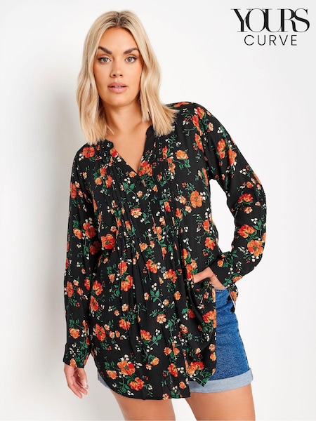 Yours Curve Black/White Pintuck Shirt (823328) | €35
