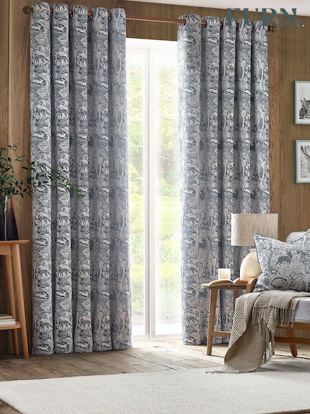 Furn Midnight Winter Woods Chenille Eyelet Curtains (823429) | €77 - €185
