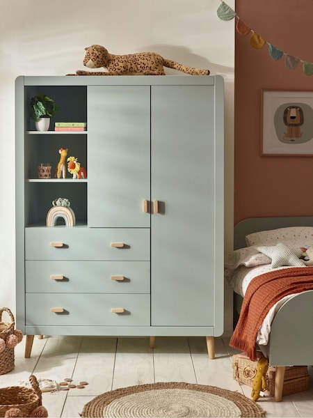 Sage Green Kids Alix Double, 3 drawers Wardrobe (823648) | €875