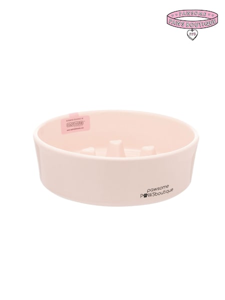 Pawsome Paws Boutique Pink Ceramic Slow Dog Feeder Bowl (823827) | €23