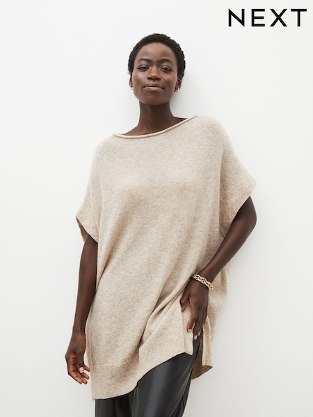 Cream Lambswool Blend Knitted Poncho (823982) | € 23