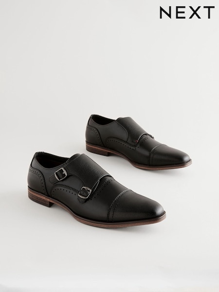 Black Double Monk Toe Cap Shoes (824344) | €51