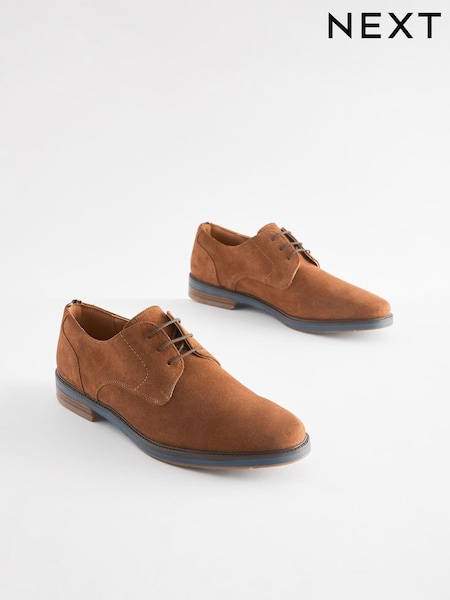 Tan Brown Suede Sole Derby Shoes (824384) | €30