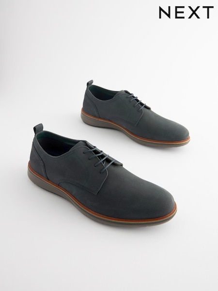 Navy Blue Leather Derby Shoes (824418) | €33