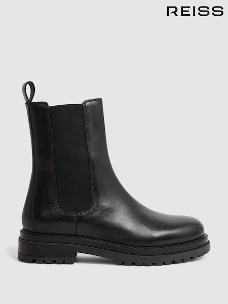 Negru - Ghete Chelsea REISS Thea din piele (824555) | 1,634 LEI