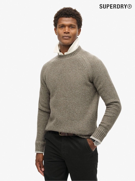 Walnussbraun - Superdry Grobstrickpullover mit Raglanärmeln (824657) | 41 €