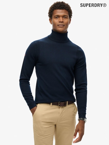 Найтемніший флот - Superdry Merino водолазка слім фіт джемпери (824864) | 3 304 грн