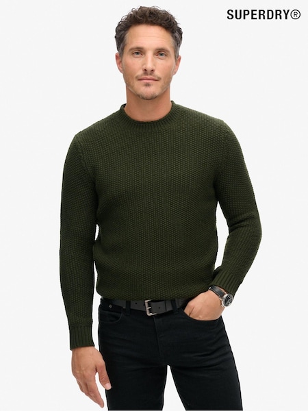 Superdry Olive Merchant Textured Crew Jumper (824891) | €64