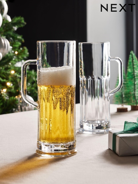 Set of 2 Clear Nova Tankard Beer Glasses (825029) | € 27