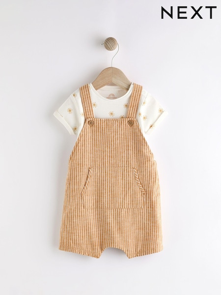 Rdečerjava/rjava - Baby Woven Dungaree and Bodysuit Set (0mths-2yrs) (825212) | € 13 - € 15
