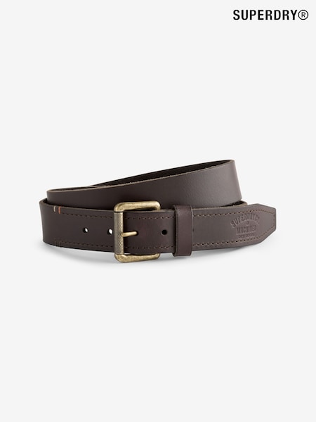 Superdry Brown Badgeman Leather Logo Belt (825339) | €38