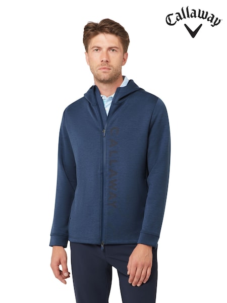 Blå - Regular Callaway Apparel Blue Full Zip Hooded Jacket