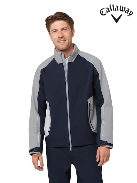 Μπλε - Regular Callaway Apparel Blue Stormguard Pro Waterproof Jacket