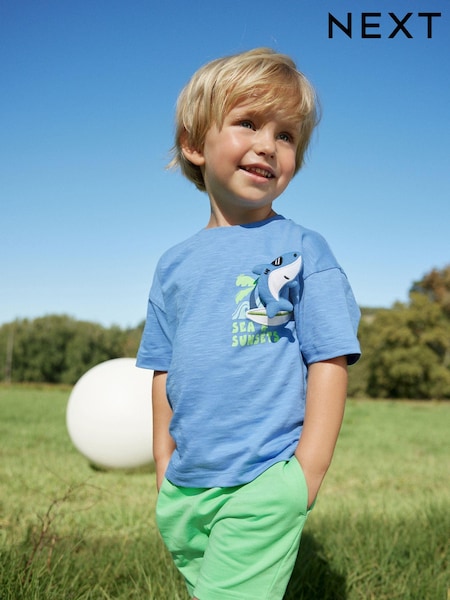 Modre/zelene - 100% Cotton T-Shirt And Shorts Set (3mths-7yrs) (825722) | € 9 - € 12