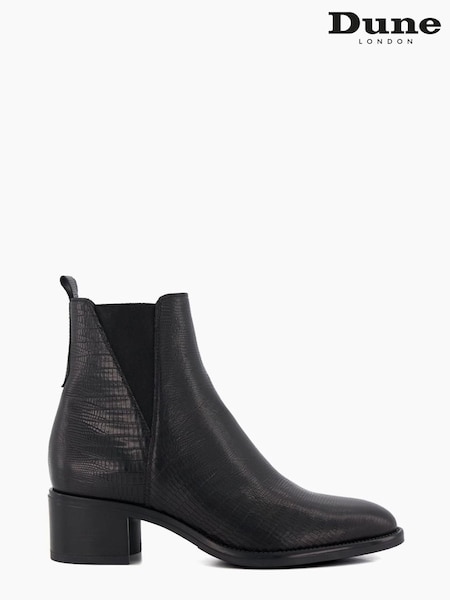 Dune London Black Pouring V Cut Elastic Heeled Boots (825963) | €102