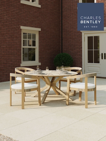 Charles Bentley Acacia Round Folding Dining Table