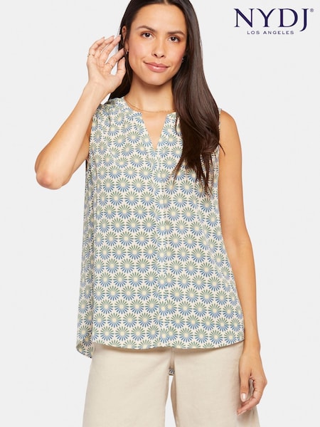 NYDJ Blue Sleeveless Pintuck Blouse (826850) | €70