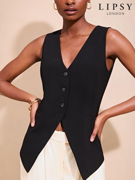 Черный - Lipsy Longline Waistcoat (826902) | €26