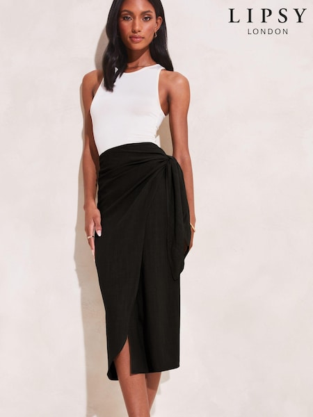 Lipsy Tie Waist Wrap Midi Skirt (826973) | €22