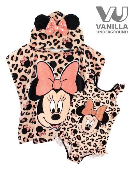 Vanilla Underground Cream Minnie Mouse Character Swimsuit & Poncho Set (827341) | €38