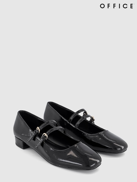 črna - Office Double Strap Mary Jane Block Heels (827446) | € 27