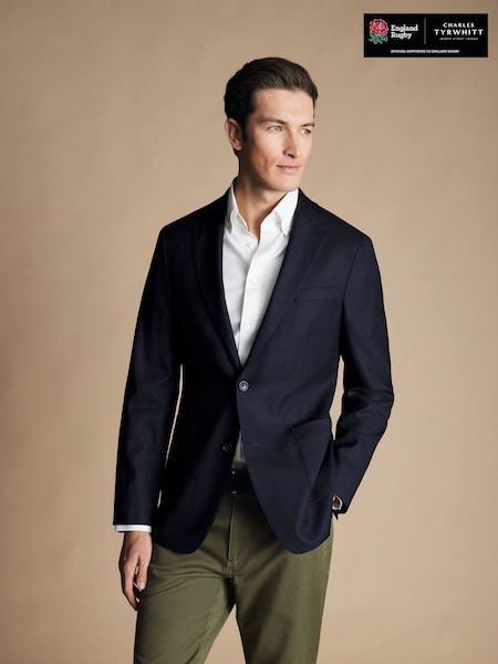 Charles Tyrwhitt Blue Slim Fit Luxury Italian Hopsack Jacket (827552) | 1,386 QAR