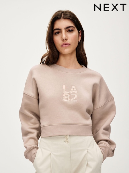 Neutral LA82 Graphic Shorter Length Heavyweight Brushed Sweatshirt (827880) | €9