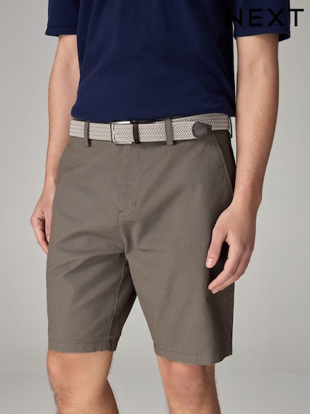 Dark Stone Belted 100% Cotton Chino Shorts (827902) | €5