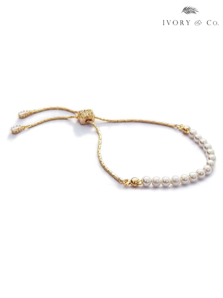 Guld - Ivory & Co Carlisle And Pearl Dainty Toggle Bracelet (828910) | kr840