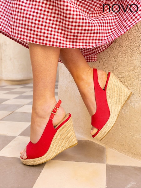 Novo Red Regular Fit Ocean Slingback Espadrille Wedge (829269) | €12