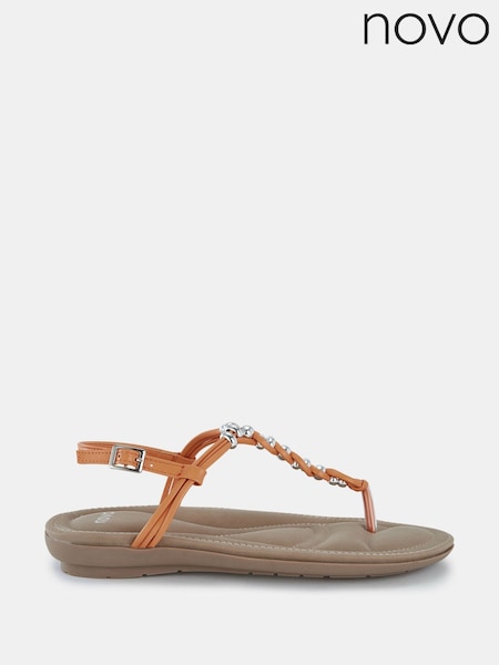 Novo Orange Tara Toe Post Bead Sandals (829270) | €10