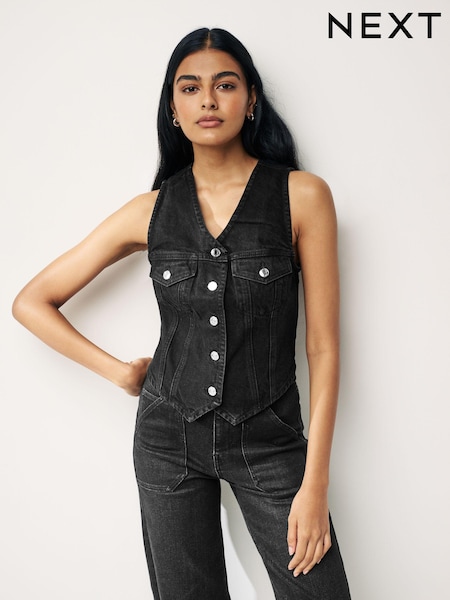 Schwarz - Denim Waistcoat (829454) | 8 €