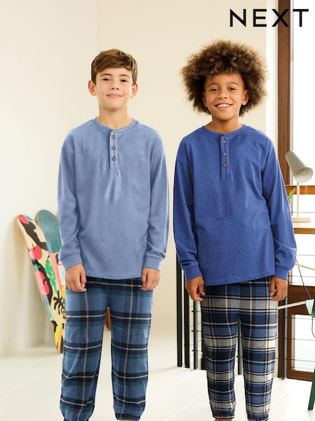 Blaue karierte Hose - 100% Cotton Pyjamas 2 Pack (3-16yrs) (829567) | 25 € - 32 €