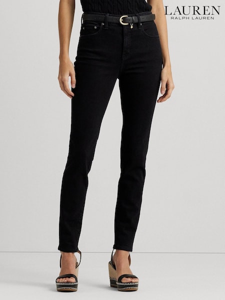Черный - Lauren Ralph Lauren High Rise Skinny Ankle Stretch Denim Jeans (829779) | €184