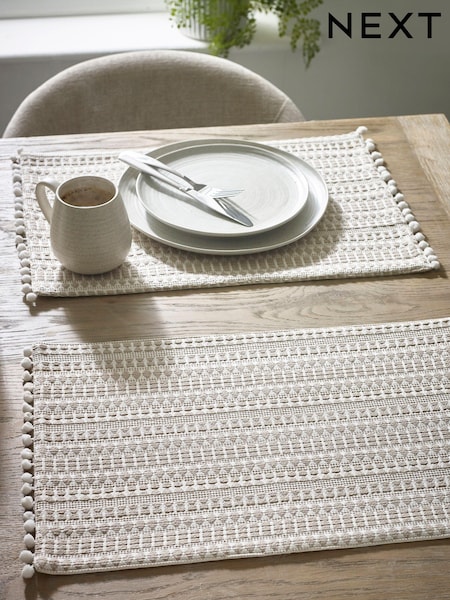 Set of 2 Natural 100% Cotton Geo Fabric Placemats (829811) | €7