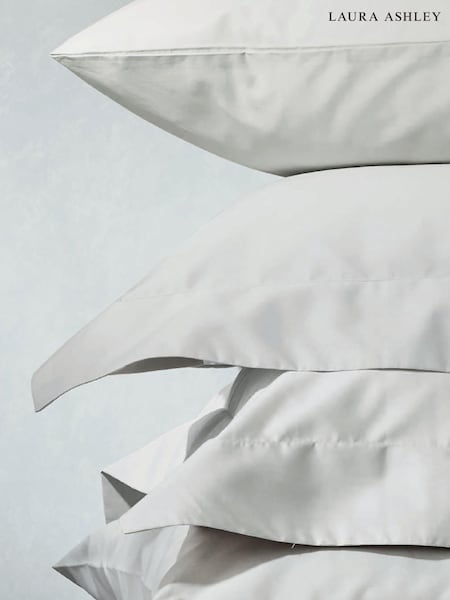 Laura Ashley Set of 2 Silver 400 Thread Count 100% Cotton Pillowcases (829947) | €27 - €33