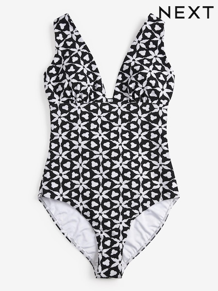 Monochrome Print Plunge Swimsuit (830427) | €10