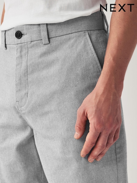 Light Blue Texture Straight Fit Stretch Chinos Shorts (830666) | €27