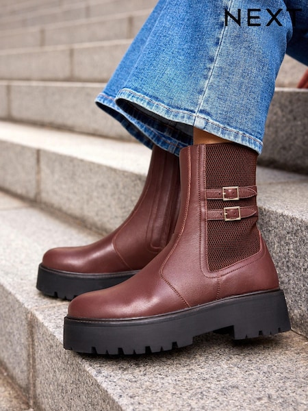 Burgundy Red Forever Comfort® Chunky Platform Ankle Boots (830844) | €17