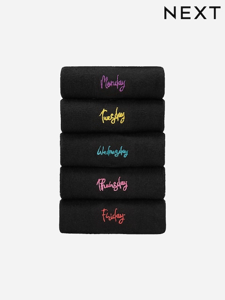 Days Of The Week Embroidered Motif Ankle Socks 5 Pack (830854) | €17.50