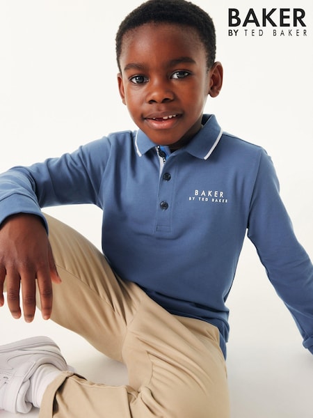 Baker by Ted Baker Long Sleeve Polo Shirt (831605) | AED108 - AED144